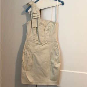 French Connection One Shoulder Off White Dress
